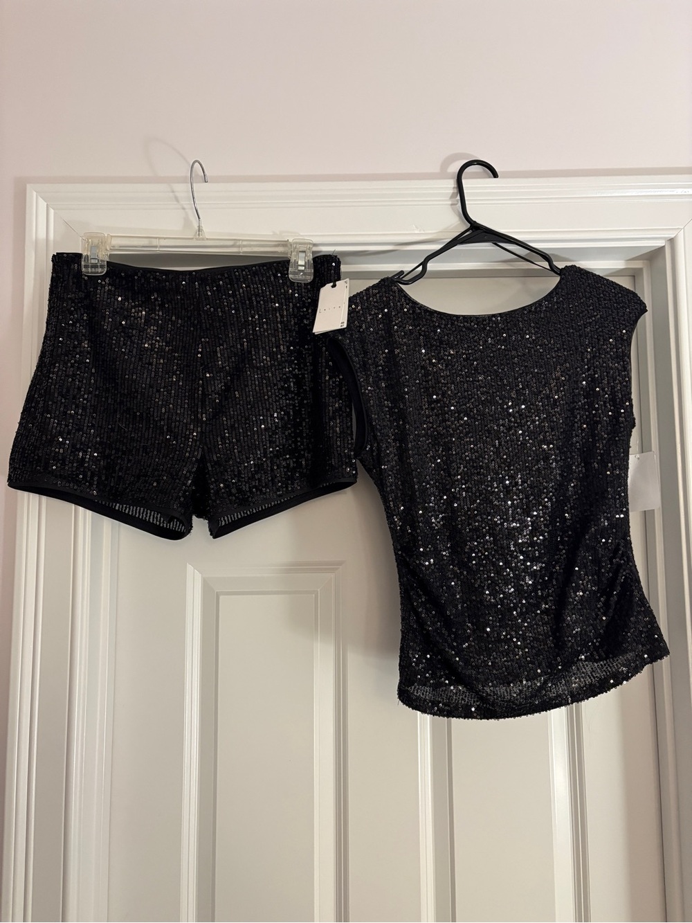 NWT Black Sequin Two-Piece Set - Top & Shorts